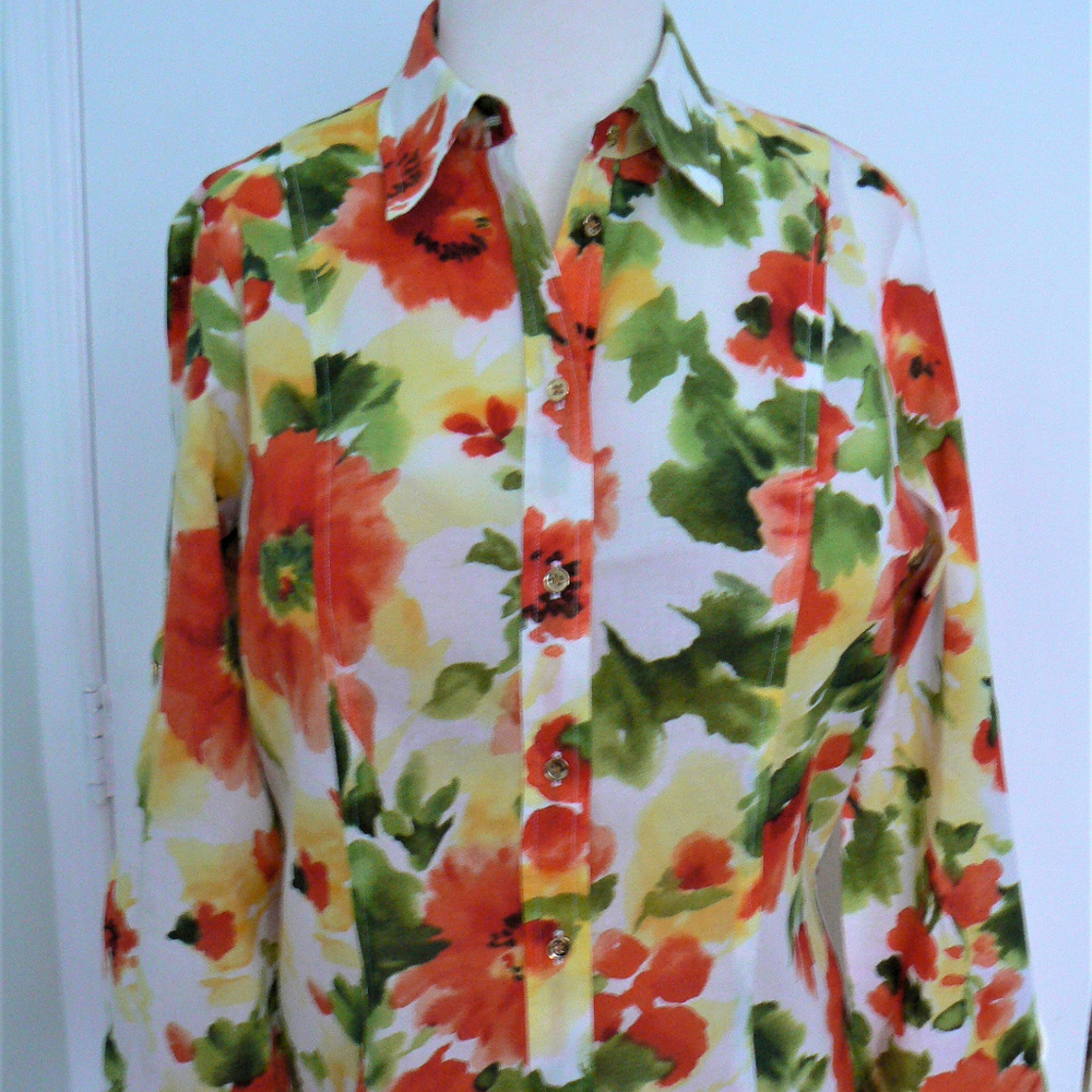 Jones New York  Signature Shirt 100% Cotton Size M